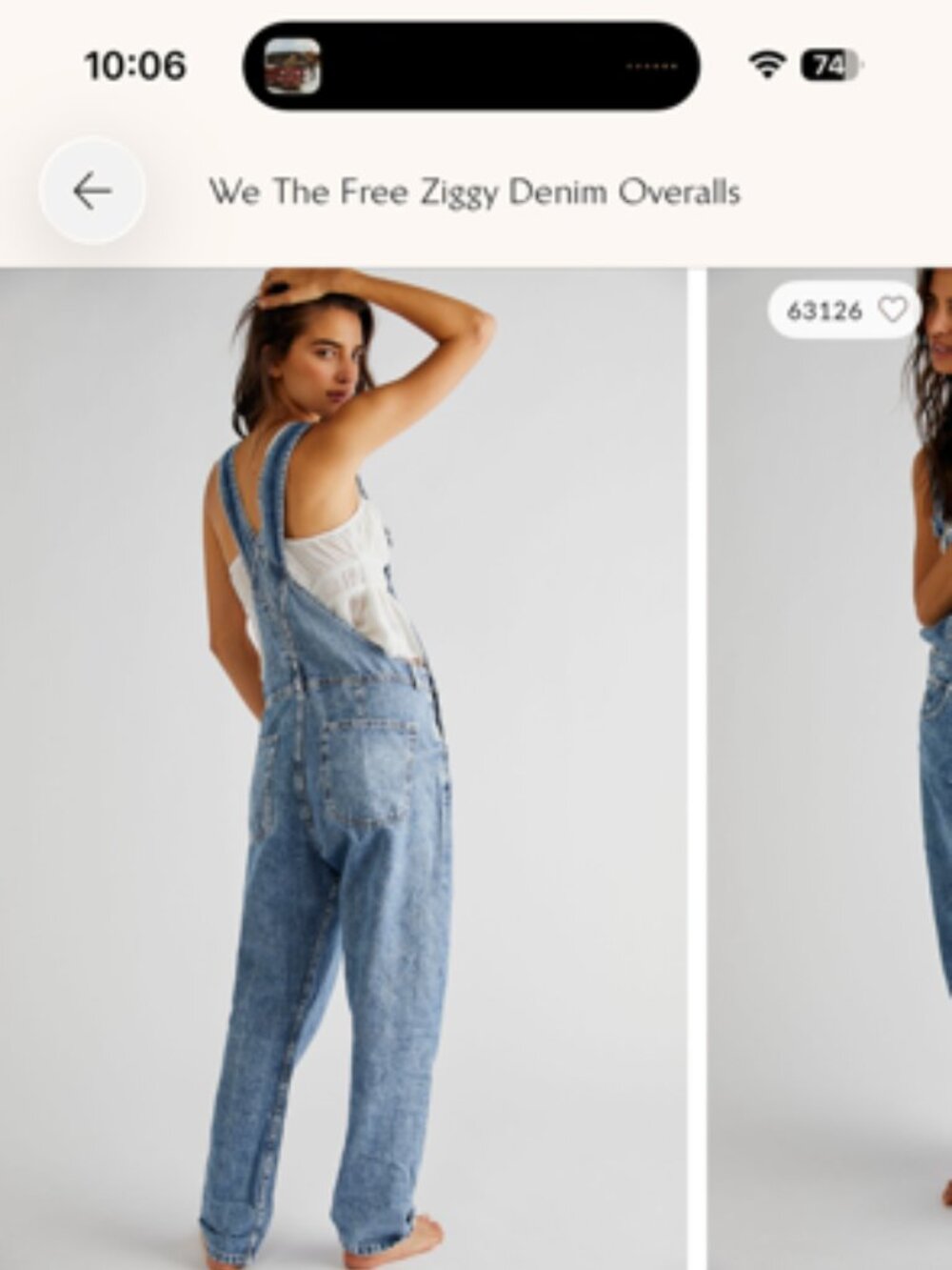 Free People We the Free Ziggy Denim Overalls, Size Small, Powder Blue - Picture 2 of 5